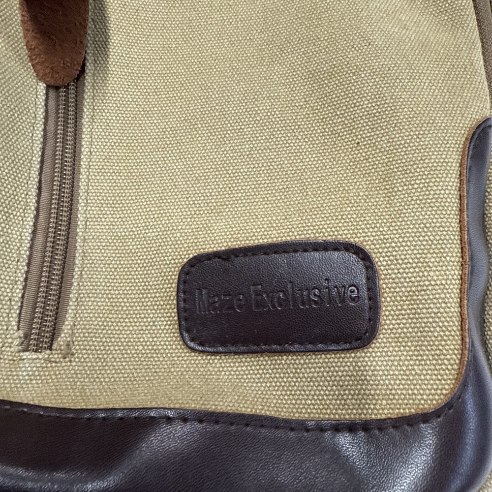 Maze Exclusive Tan Canvas Crossbody Handbag Small - Picture 3 of 6